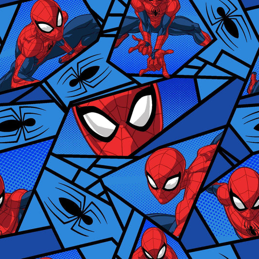 Spiderman Spiders 100% Cotton Fabric -  Continuous cuts SC-Marvel 80369-A62078 Spiderman Spiders Licensed Fabric