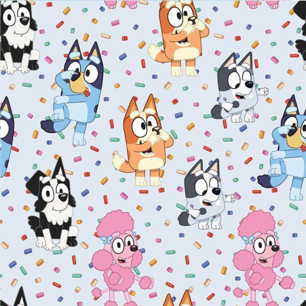 Bluey 100% Cotton Fabric-- continuous cuts - Craft Supply - Licensed Print