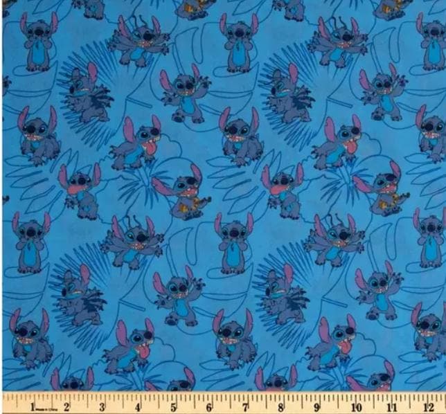 Stitch Cotton fabric- 100% Cotton - continuous cuts! Licensed Fabric