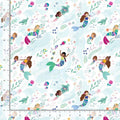 DS-Make Waves Stella D2940 White - Free Flow Mermaid fabric 100% Cotton Continuous cuts