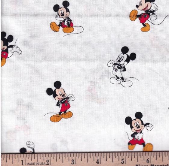 Traditional Mickey Cotton Fabric -continuous cuts - 100% Cotton - SC-Disney 80480-A62078 Mickey Traditional Licensed Fabric