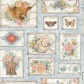 Highland Ranch by Susan Winget Designs Cotton Fabric- 100% Cotton - Fabric- continuous cuts SC-81429-160 (2035-0666) Blue - Highland Patch