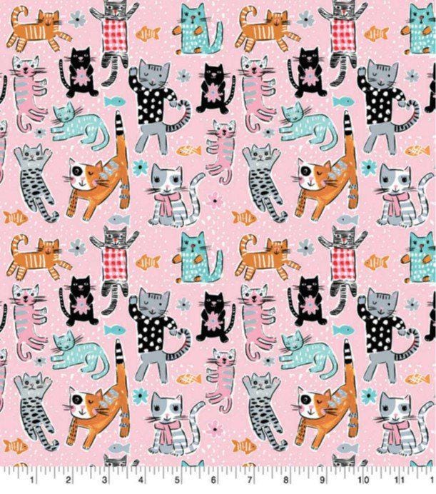 Cat Novelty 100% Cotton Fabric -  Continuous Cuts
