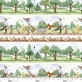 Classic Winnie the Pooh Bear Stripe Cotton Fabric- 100% Cotton SE-Classic Winnie 8727-36 Brown/Green - Stripe Licensed Fabric