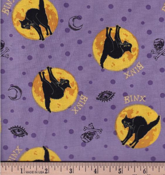 Hocus Pocus Binx Cotton Halloween cotton Fabric- Trick or treat - fall- autumn-Springs Creative Fabric- 100% Cotton -