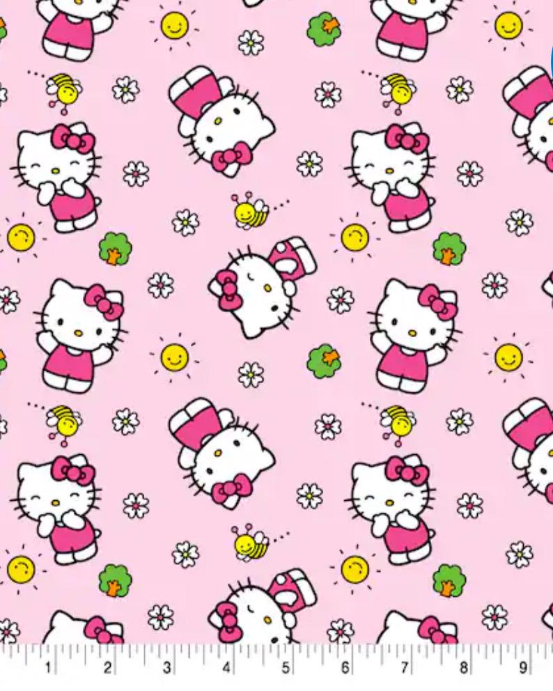 Hello Kitty pink Fabric- 100% Cotton - Fabric By Springs Creative - Licensed Fabric