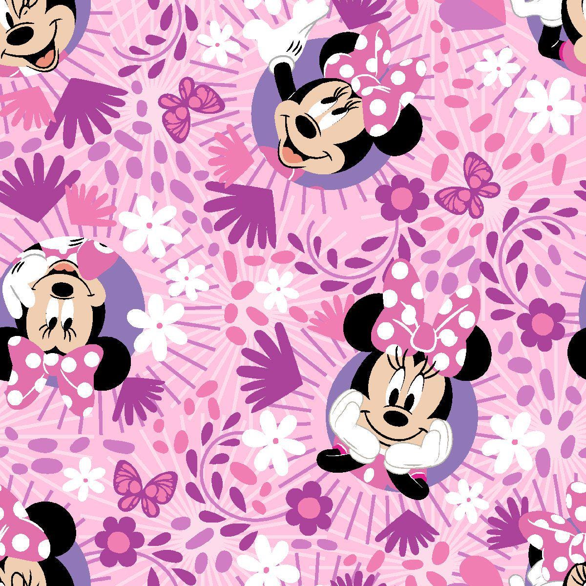 Minnie Icon Badge - 100% Cotton - continuous cuts SC-Disney 80150-A62078 Licensed Fabric