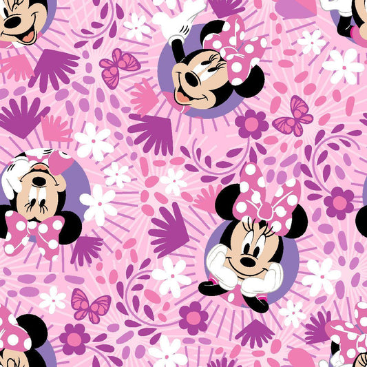 Minnie Icon Badge - 100% Cotton - continuous cuts SC-Disney 80150-A62078 Licensed Fabric