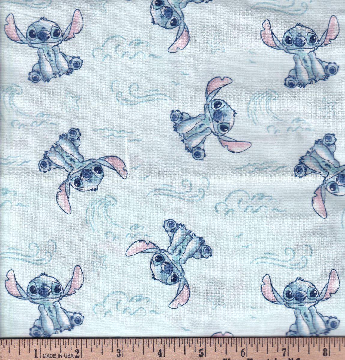Stitch Sketch Wave Cotton fabric-100% Cotton - continuous cuts! Licensed Fabric