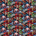 Superhero Fabric - Avengers - Iron Man - Hulk -Black Panther -Thor - Captain America - Hulk - Spider-man -Iron Man Stacked Licensed Fabric
