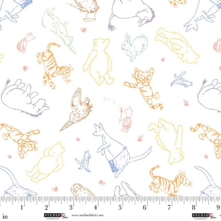 Classic Winnie the Pooh- 100% Cotton - continuous cuts Studio E - Classic Winnie the Pooh by W.A. Dodge Licensed Fabric