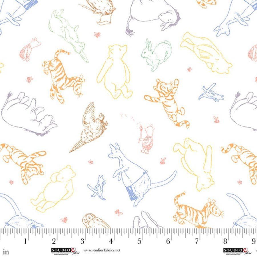 Classic Winnie the Pooh- 100% Cotton - continuous cuts Studio E - Classic Winnie the Pooh by W.A. Dodge