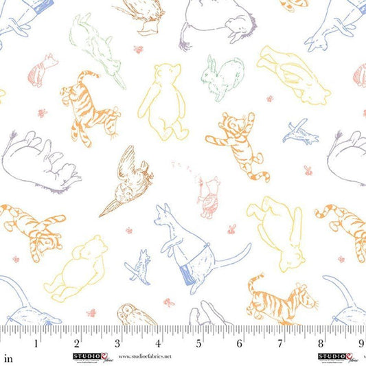 Classic Winnie the Pooh- 100% Cotton - continuous cuts Studio E - Classic Winnie the Pooh by W.A. Dodge