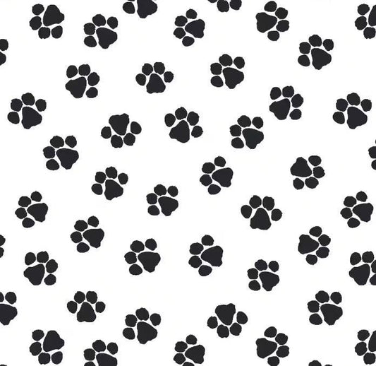 Paw Print Novelty Cotton fabric - 100% Cotton - Continuous Cuts- Fabric Editions