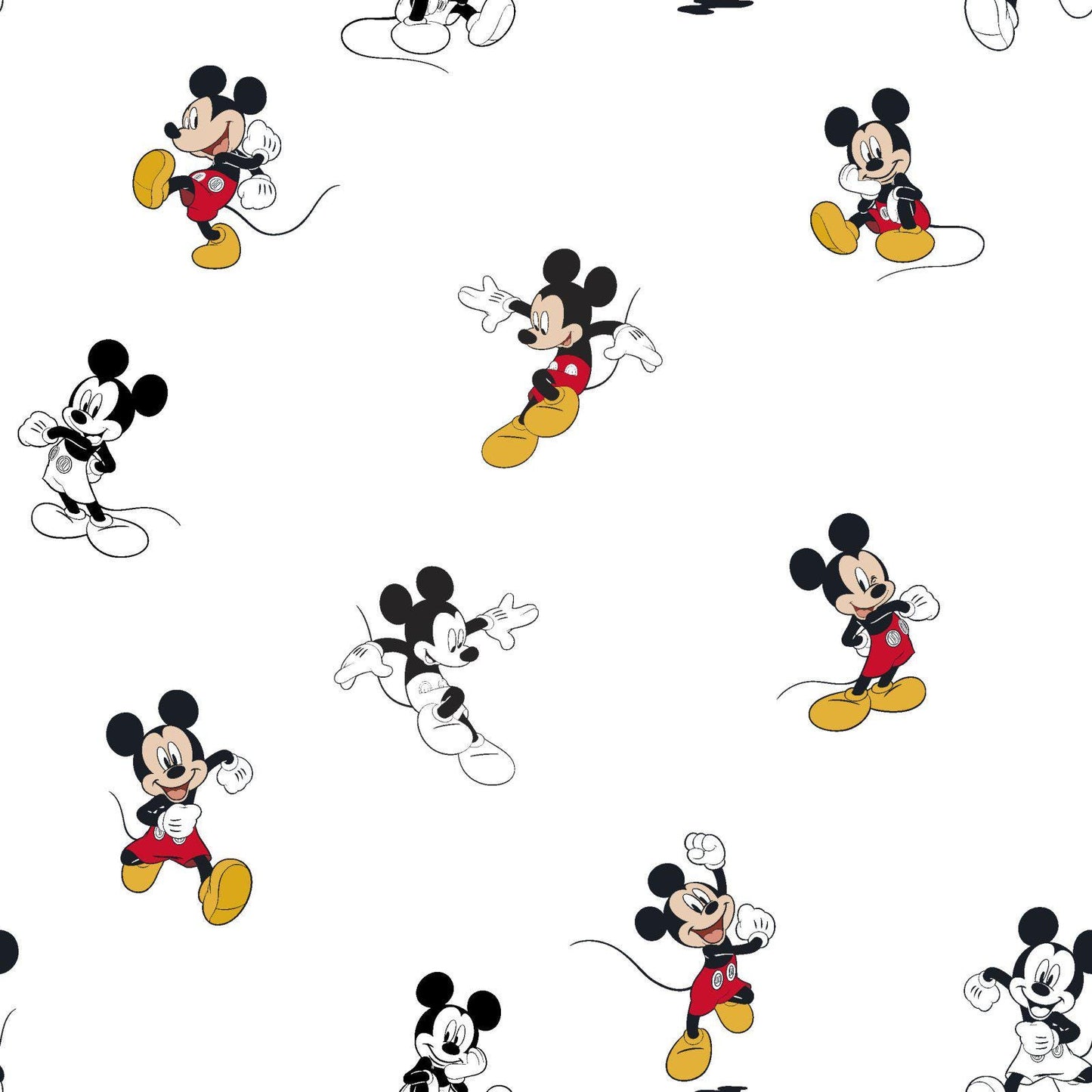 Traditional Mickey Cotton Fabric -continuous cuts - 100% Cotton - SC-Disney 80480-A62078 Mickey Traditional Licensed Fabric