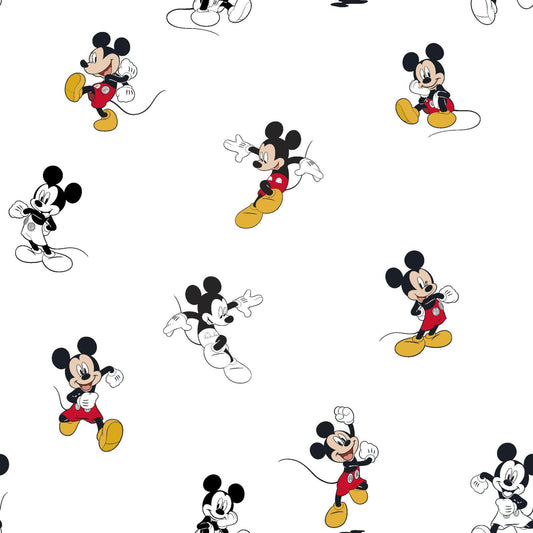 Traditional Mickey Cotton Fabric -continuous cuts - 100% Cotton - SC-Disney 80480-A62078 Mickey Traditional Licensed Fabric