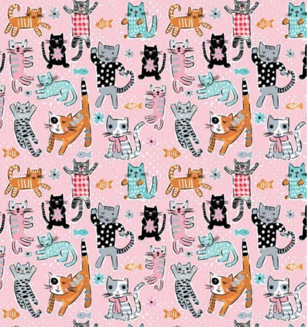 Cat Novelty 100% Cotton Fabric -  Continuous Cuts