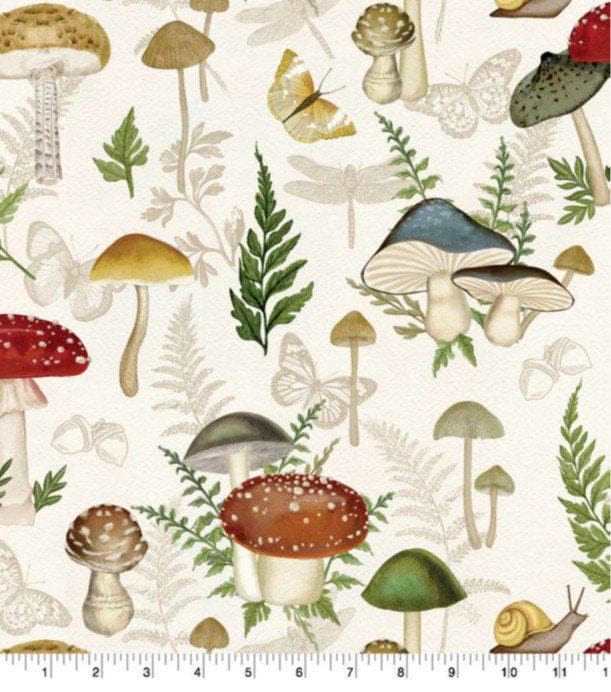 Springs Creative Mushrooms Novelty Cotton fabric- 100% Cotton - Fabric - cut to size - Forest
