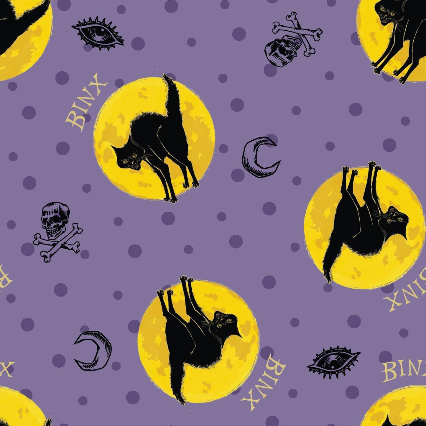 Hocus Pocus Binx Cotton Halloween cotton Fabric- Trick or treat - fall- autumn-Springs Creative Fabric- 100% Cotton -