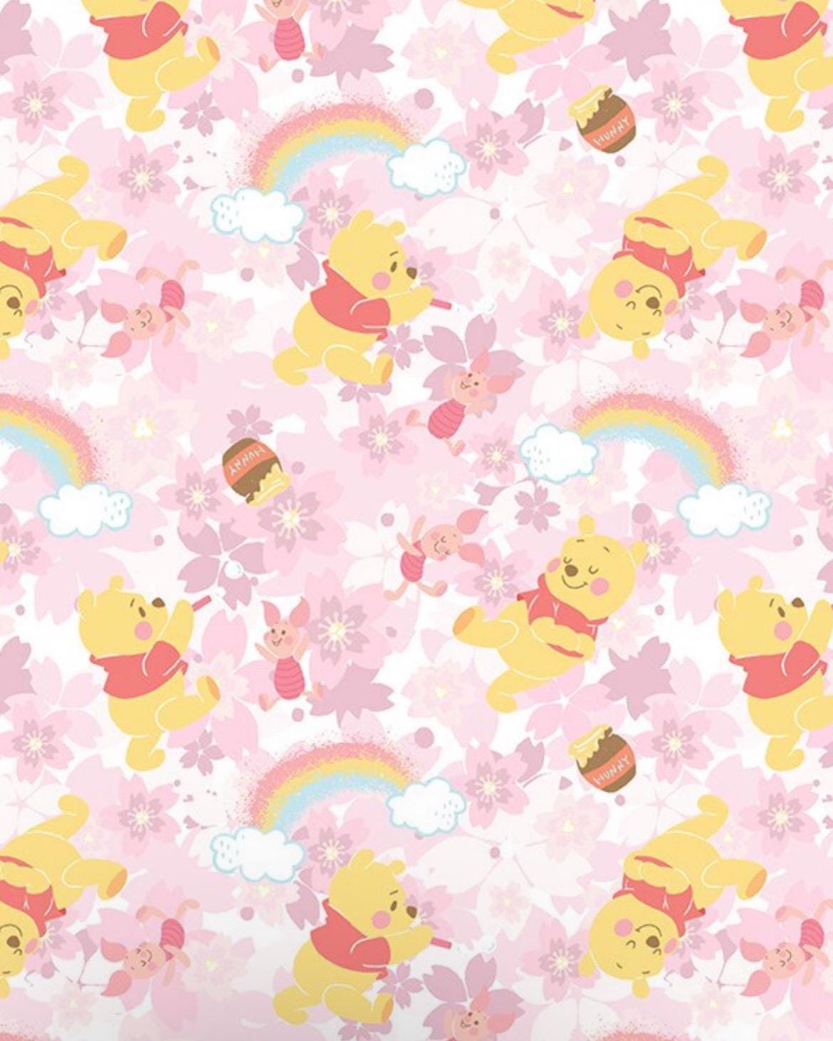 Winnie the Pooh and Piglet Fabric-100% Cotton - continuous cuts Licensed Fabric