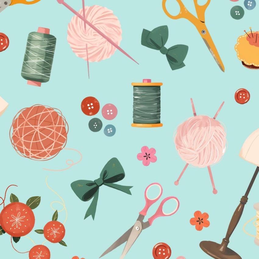 Sew Lovely Crafty Things Cotton Fabric- 100% Cotton