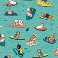 Paddle Pups Cotton Fabric - 100% Cotton- Continuous cuts