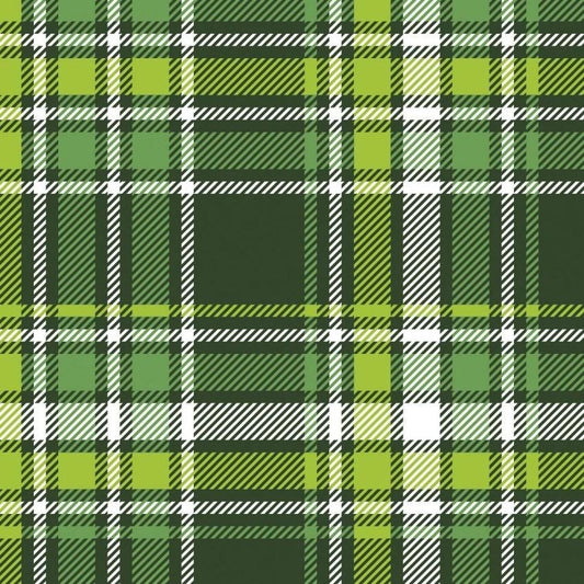 St Patrick's Day Plaid Cotton Fabric- green cotton fabric- Drewie Pie Fabrics - 100% Cotton - continuous cuts