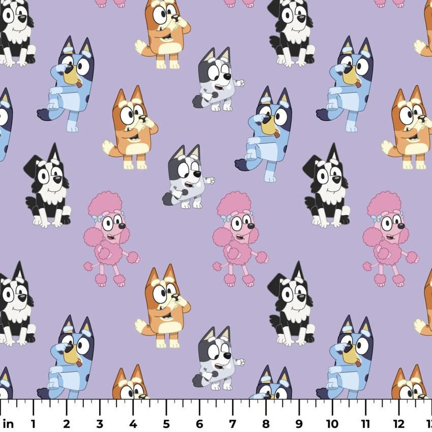 Bluey 100% Cotton Fabric-- continuous cuts - Craft Supply - Licensed Print
