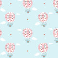 Pastel Hot Air Balloon Novelty Fabric -100% Cotton - Continuous Cuts