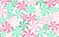 Pink Green Peppermints Wonderland Christmas Cotton fabric- Fat Quarters - By the 1/2 Yard- 100% Cotton - Continuous Cuts