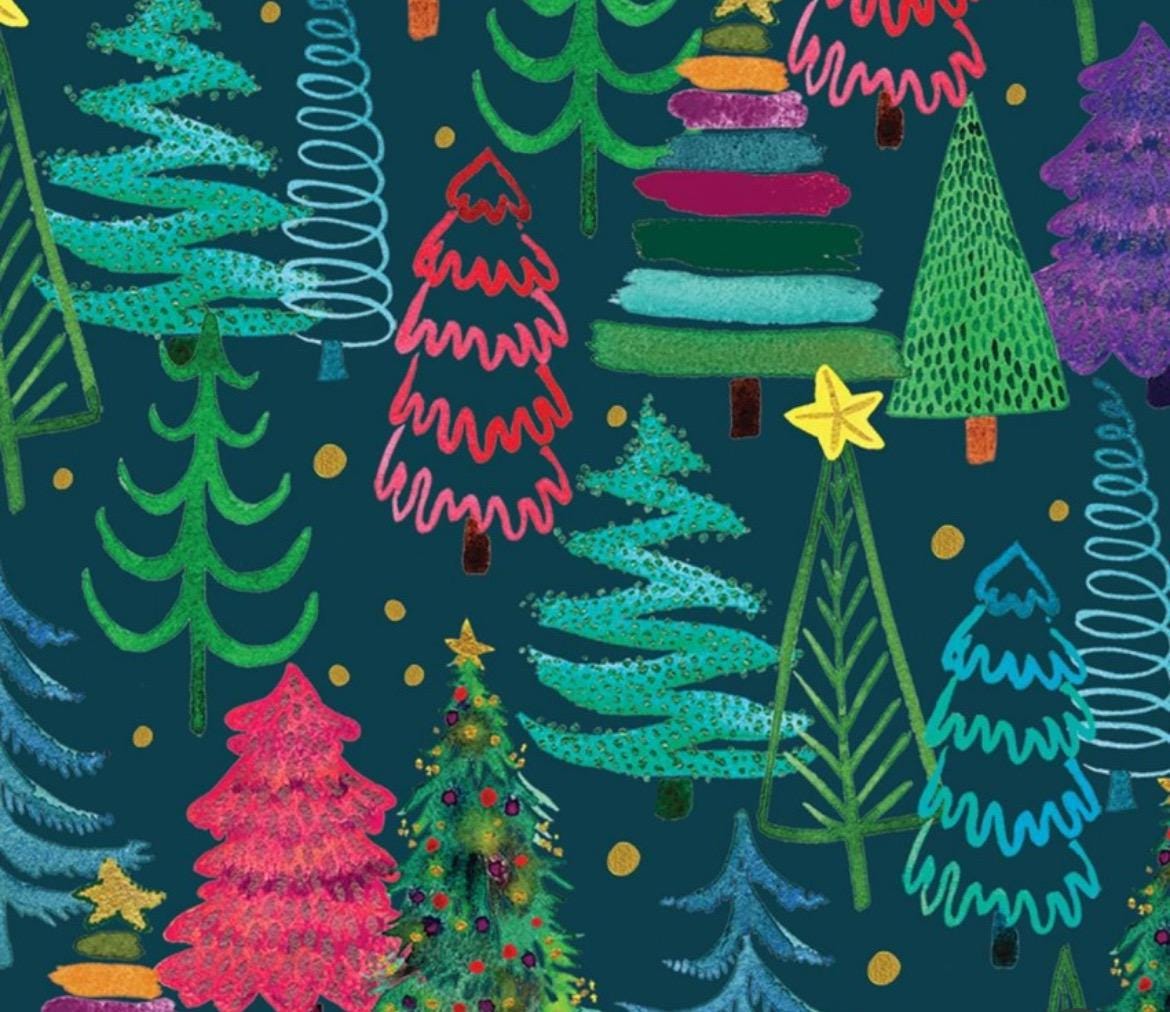 Doodle Tree Jubilee Christmas Cotton Fabric 100% Cotton-