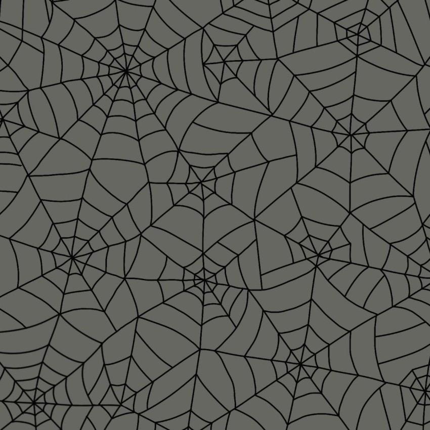 Creepy Crawly Spiderwebs Fabric - Cotton Halloween Fabric - 100% Cotton - Continuous cuts - Gray spiderweb
