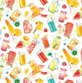 Summer Fruity Drinks Cotton Fabric - 100% Cotton