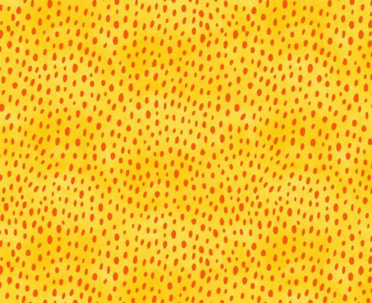 Orange Droplets on Yellow - Pioneer Chicken Coordinate  100% Cotton  - Fat Quarters  and continuous cuts