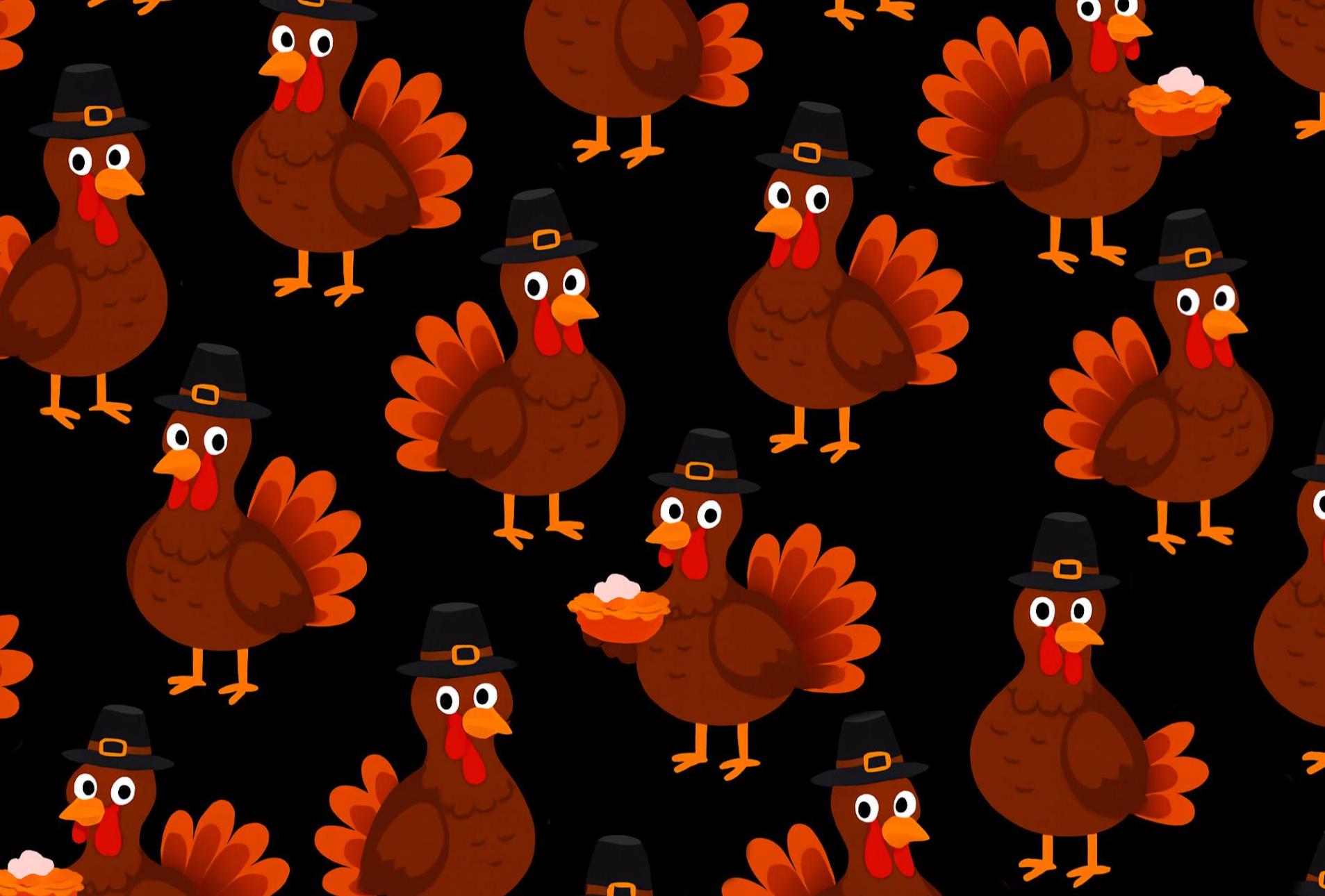 Gobble Gobble Turkey fabric - Thanksgiving- fall- autumn- 100% Cotton - Continuous Cuts - Drewie Pie Fabrics