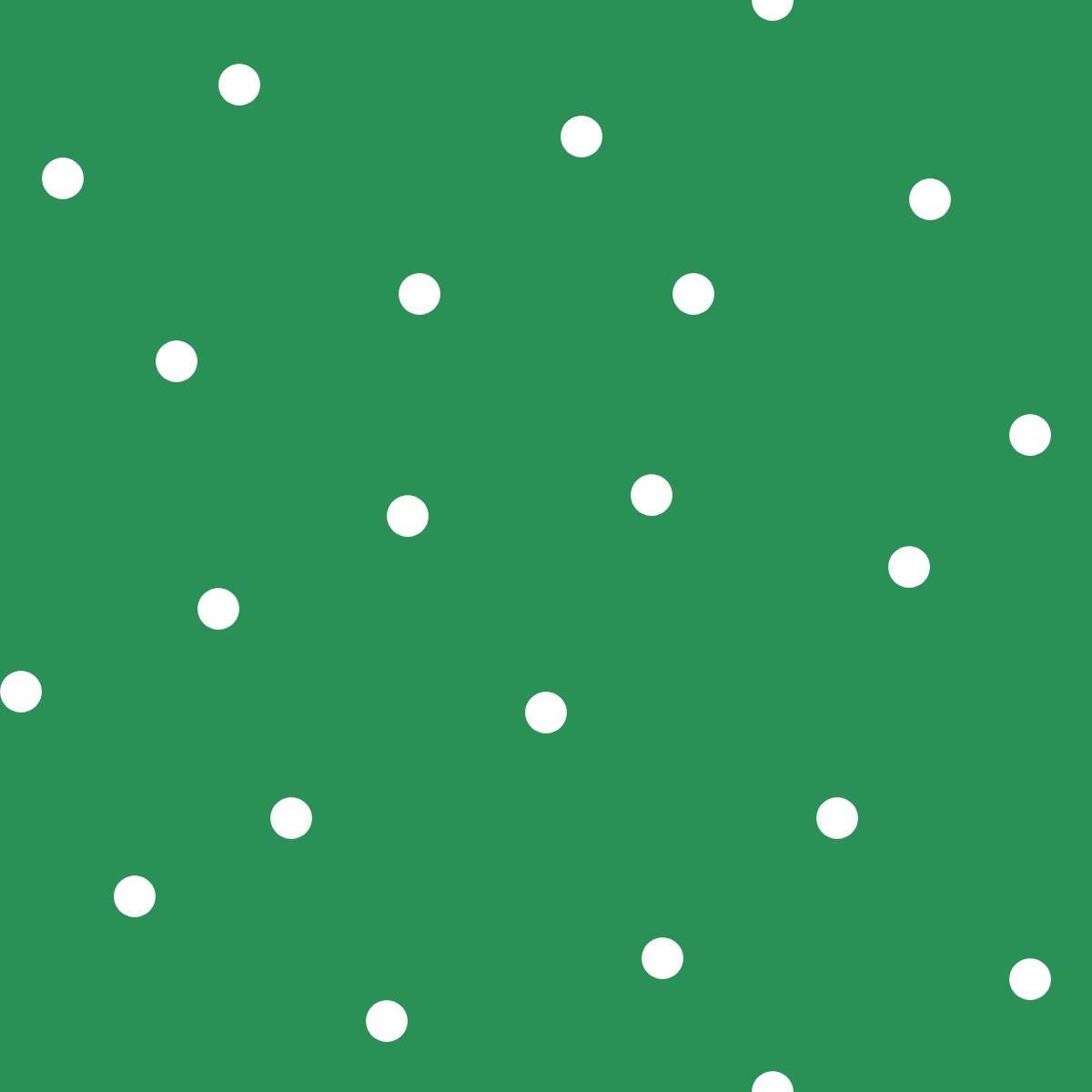 Dotted Fabric - White dots on Green -100% Cotton -Drewie Pie Fabrics -  Blender