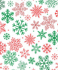 Red and Green Snowflakes Christmas Cotton fabric- 100% Cotton - Continuous Cuts Drewie Pie Fabrics - Christmas Cakes