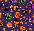 Halloween Purple Fabric - Cotton Halloween Fabric - 100% Cotton - Continuous cuts
