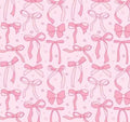 Pink Bows Cotton Material - 100% Cotton Fabric- continuous cuts -DA-CUP151