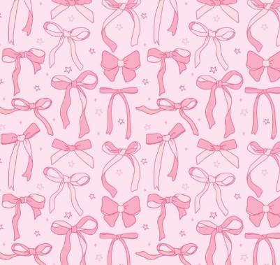 Pink Bows Cotton Material - 100% Cotton Fabric- continuous cuts -DA-CUP151