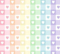 Pastel Heart Check Fabric- 100% Cotton Continuous Cuts