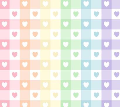 Pastel Heart Check Fabric- 100% Cotton Continuous Cuts