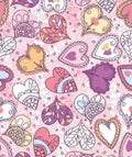 Valentine Hearts Cotton Fabric- 100% Cotton - Continuous Cuts -16-65