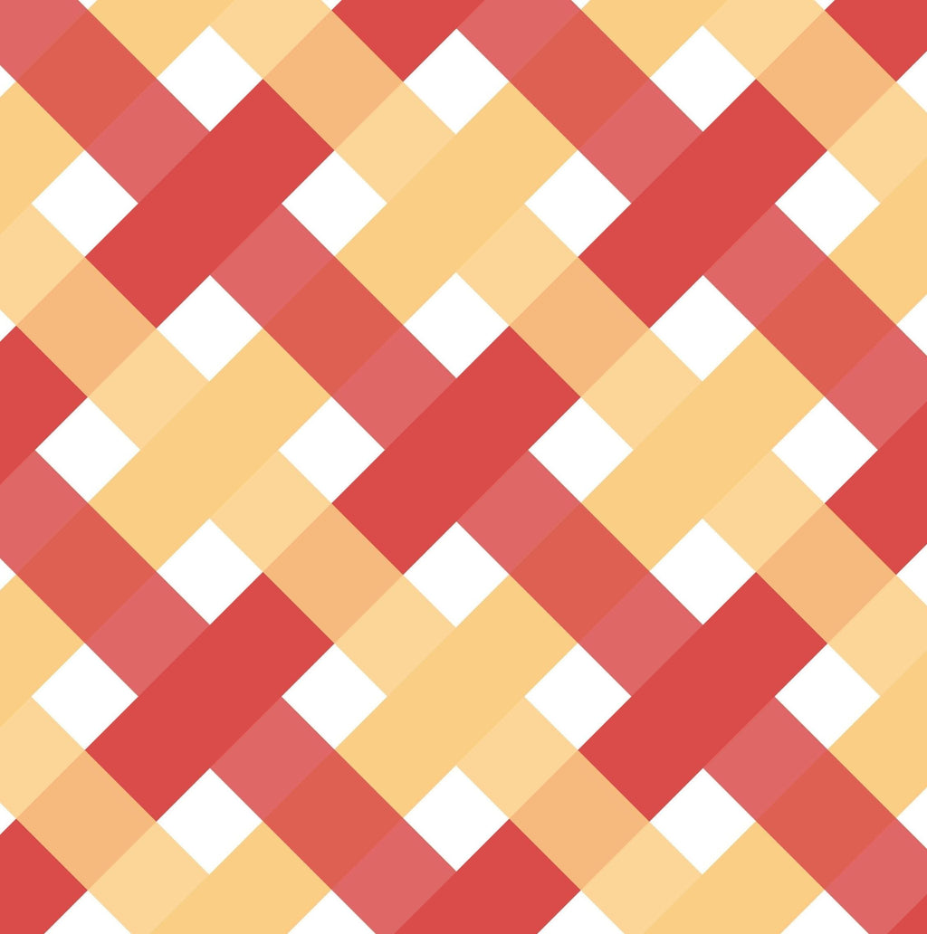 Red Honey Bias Plaid Cotton fabric- 100% Cotton - Continuous Cuts
