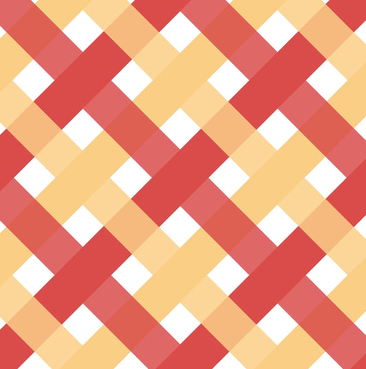 Red Honey Bias Plaid Cotton fabric-  100% Cotton - Continuous Cuts