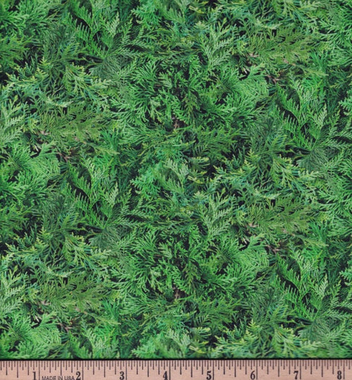 Cedar Branches 100% Cotton fabric - Continuous Cuts
