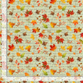 Fall Leaves on Scripts Cotton Fabric Timeless Treasures - Continuous Cuts -TT-Harvest CD3520 Autumn