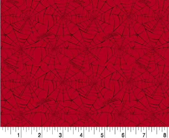 Spiderman Red Web Fabric - 100% Cotton -continuous cuts
