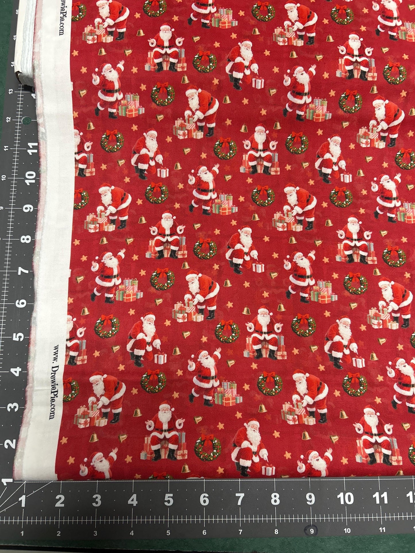 Santa’s Cozy Countdown Christmas Cotton Fabric -- 100% Cotton-by the 1/2 yard continuous cuts