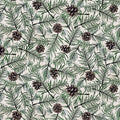 Pinecones 100% Cotton fabric - Continuous Cuts